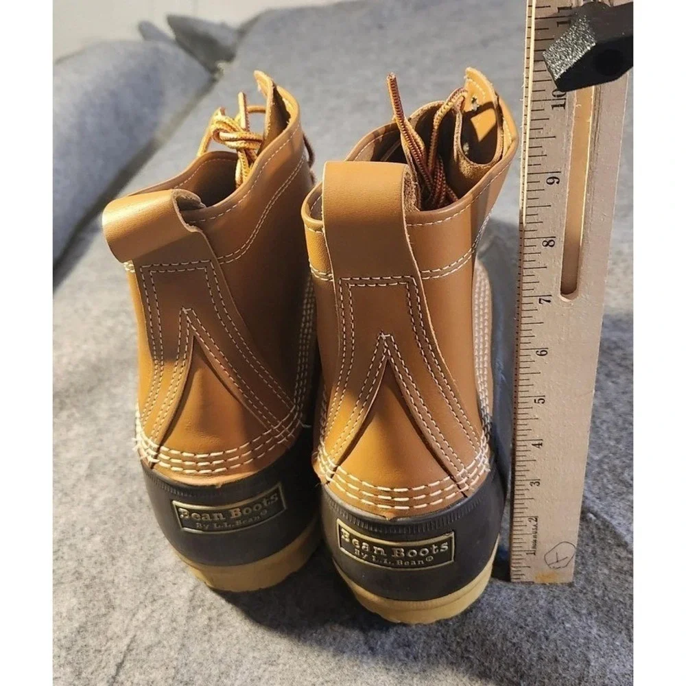 L.L. Bean Bean Boots Mens Size 7 W Brown Leather Duck Rain Boots‎ Waterproof USA